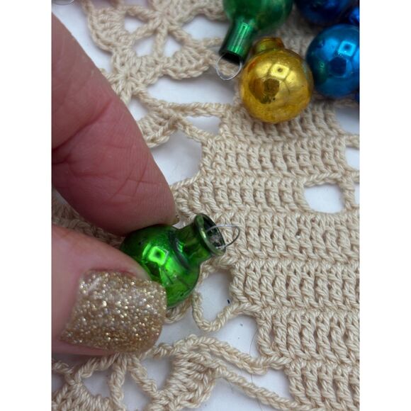 Vintage Mercury Miniature Glass Ball Feather Tree Ornament Lot 20 Pieces - Picture 3 of 4